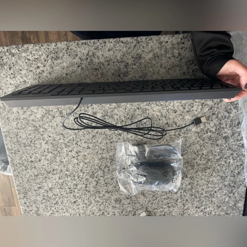 Black Keyboard and Mouse Combo